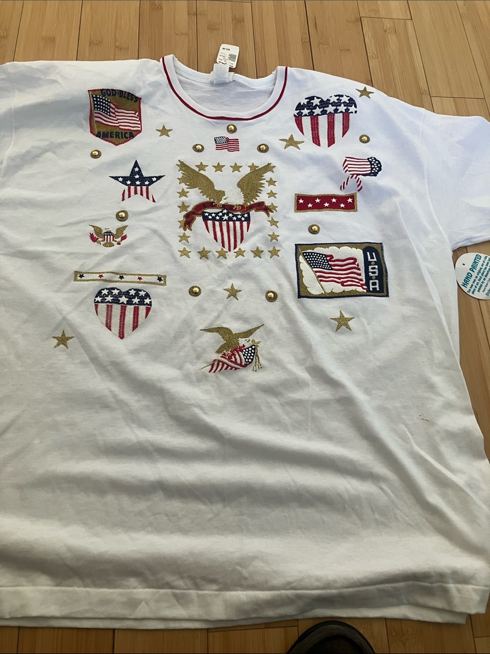 Kohl's White Short-Sleeve Patriotic Eagle & Flag Graphic Tee